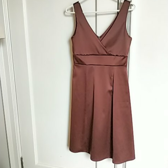 Chestnut satin bridesmaid-type dress, size 6 - Picture 1 of 2